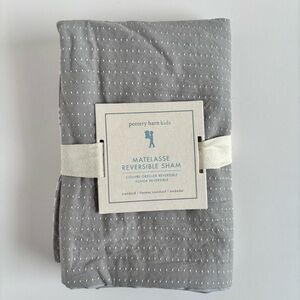 Pottery Barn Kids Gray Matelassé Reversible Standard Sham